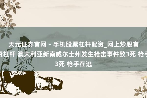 天元证券官网 - 手机股票杠杆配资_网上炒股官网配资杠杆 澳大利亚新南威尔士州发生枪击事件致3死 枪手在逃