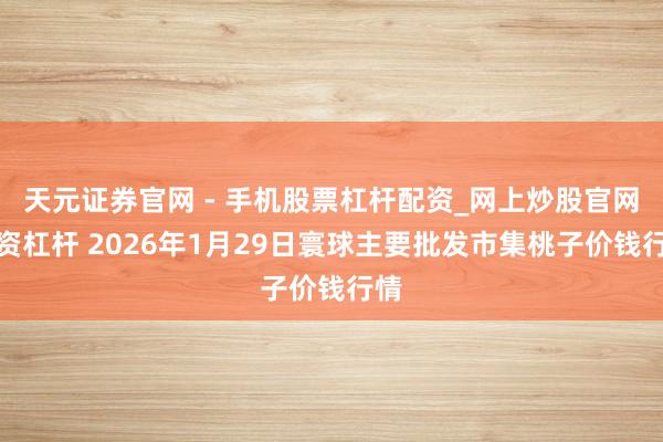 天元证券官网 - 手机股票杠杆配资_网上炒股官网配资杠杆 2026年1月29日寰球主要批发市集桃子价钱行情